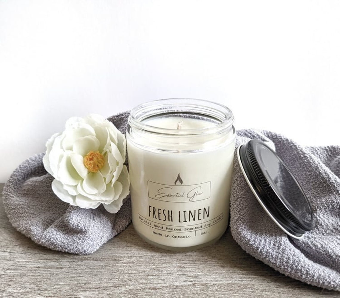Fresh and Clean Linen Scented Natural Soy Candles Etsy
