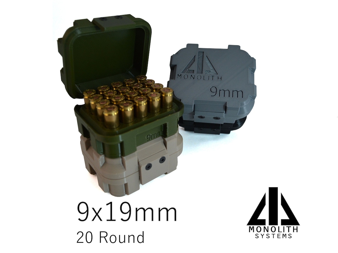 Plano Ammo Box 380 ACP 9mm Luger 50-Round Plastic Dark Gray