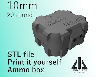 10mm AUTO - Print It Yourself Ammo box - 20 Round - STL - Monolith Systems