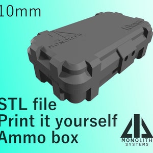 10 mm - 自分で印刷する弾薬箱 - 50 発 - STL - モノリス システム