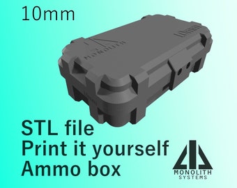 10mm - Print It Yourself Ammo box- 50 Round- STL- Monolith Systems