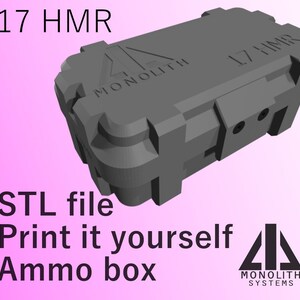 17 HMR - 自分で印刷する弾薬箱 - 50 発 - STL - モノリス システム