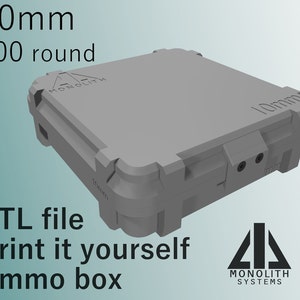10 mm AUTO - 自分で印刷する弾薬箱 - 100 発 - STL - モノリス システム