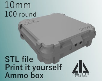 10mm AUTO - Print It Yourself Ammo box - 100 Round - STL - Monolith Systems