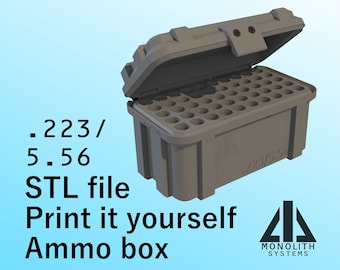 223/5.56 Print It Yourself Ammo Box 50 Round STL Monolith Systems 