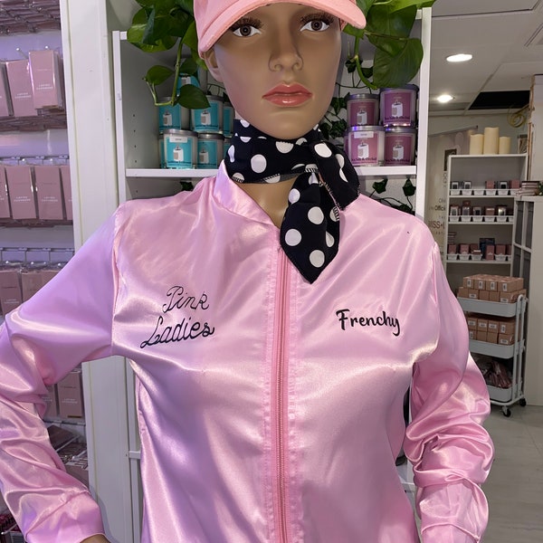 50er Jahre Retro Grease Erwachsene rosa Damenjacke Personalisiert