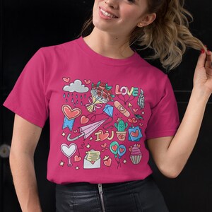 Cute Love Shirt, Heart T-Shirt, Cute Valentines Graphic Shirt, Heart Love Tee, Valentines Day Gift, Valentines Day Shirt, Love Valentine Tee