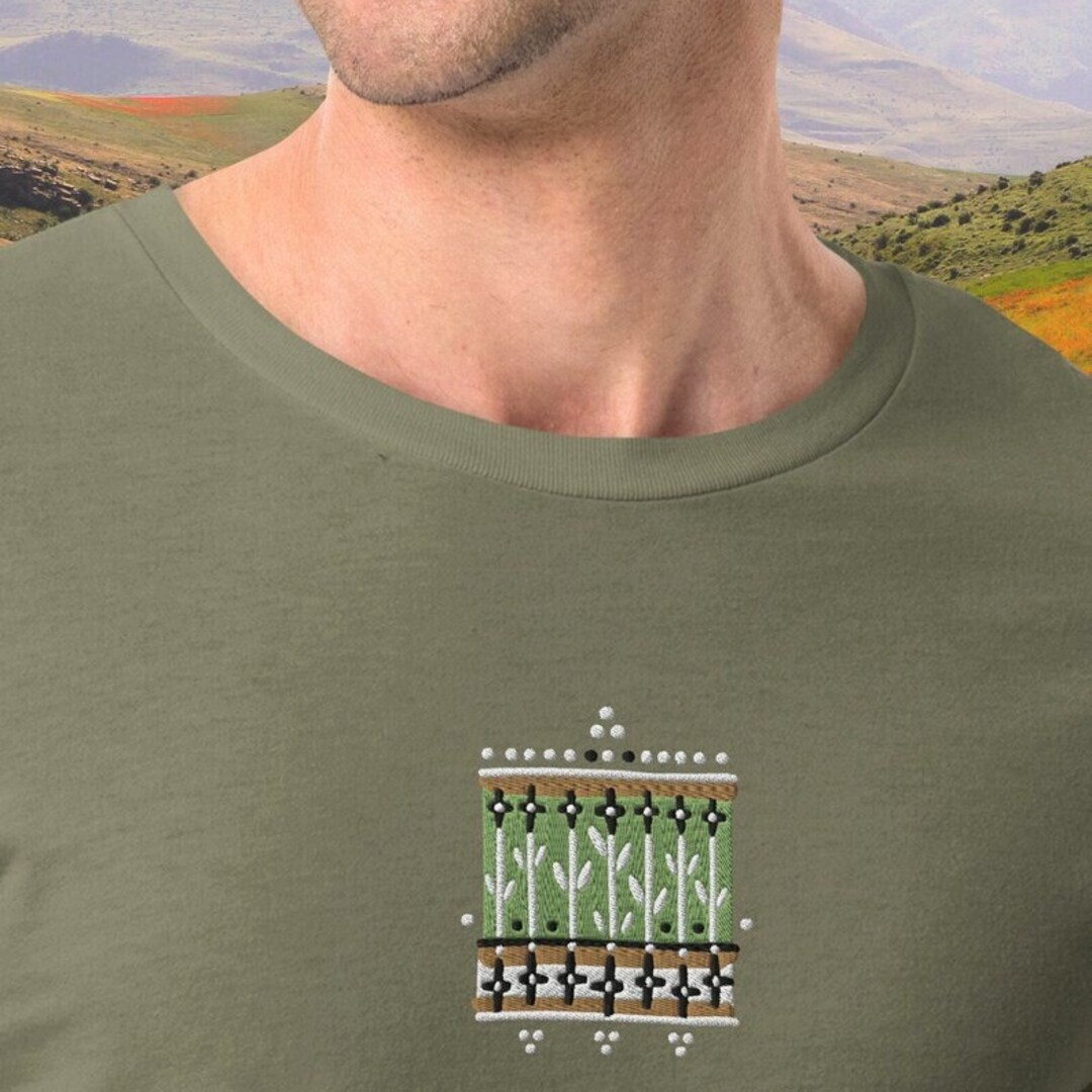 Green & Gold Garden Embroidered Unisex Long Sleeve Folk - Etsy