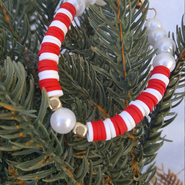 Christmas Clay Bead Bracelet Etsy