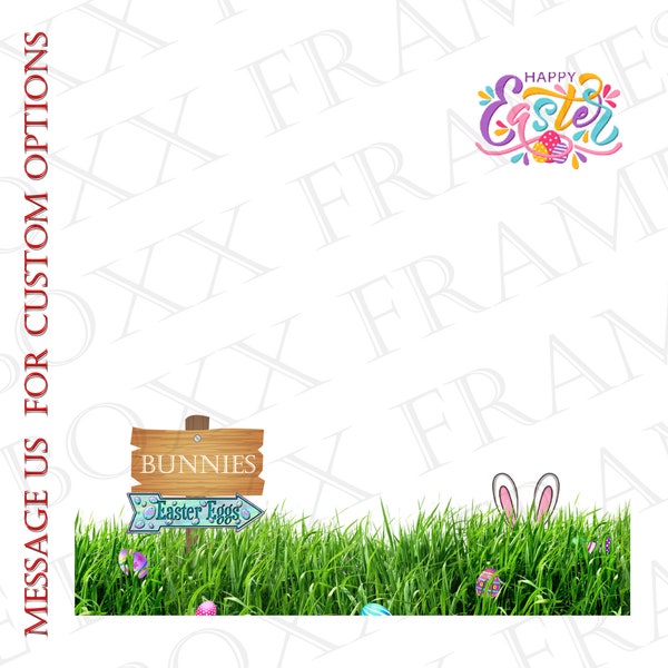 360 Photobooth Template Easter Eggs Bunny Birthday Holiday 1072x1072 Overlay, 360 Photo Booth Overlay,