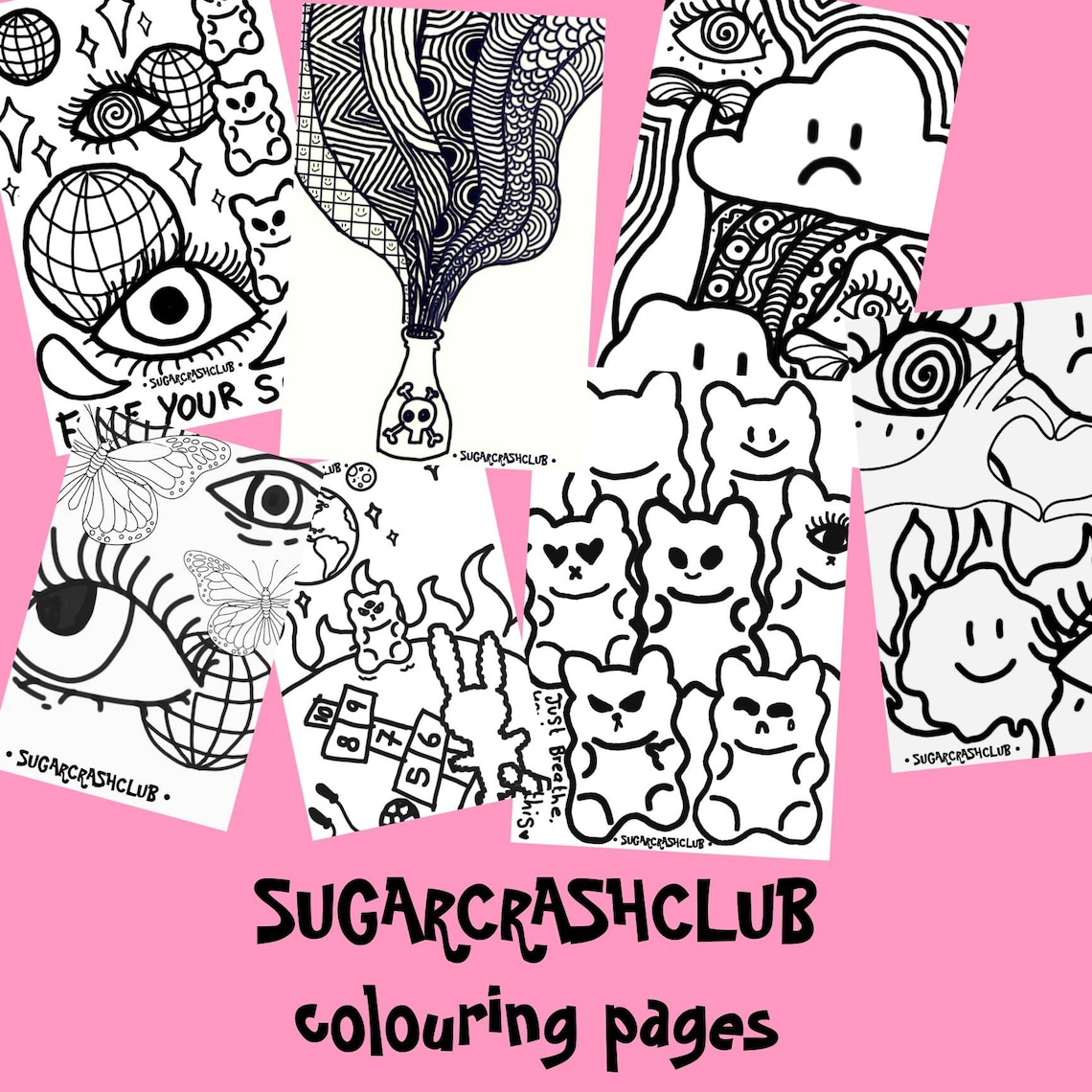 Coloring Book // Weirdcore Colouring Pages Mindfulness - Etsy Australia