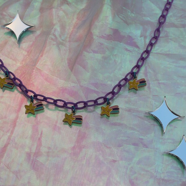 ShootingStar necklace // kitch kandi, cute necklace, nostalgic jewellery,  2000s inspired, y2k accessories, candy inspired, unique jewellery