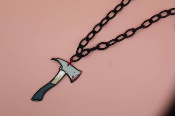 Axe necklace // alternative, cute necklace, acrylic necklace, funky jewellery, weirdcore jewellery, statement necklace, y2k necklace