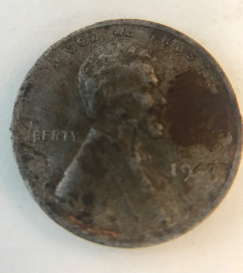 1943 Steel Penny Zinc Wear From Copper. Very Rare & Etsy