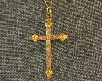 Black Hills Gold Cross Pendant - Etsy