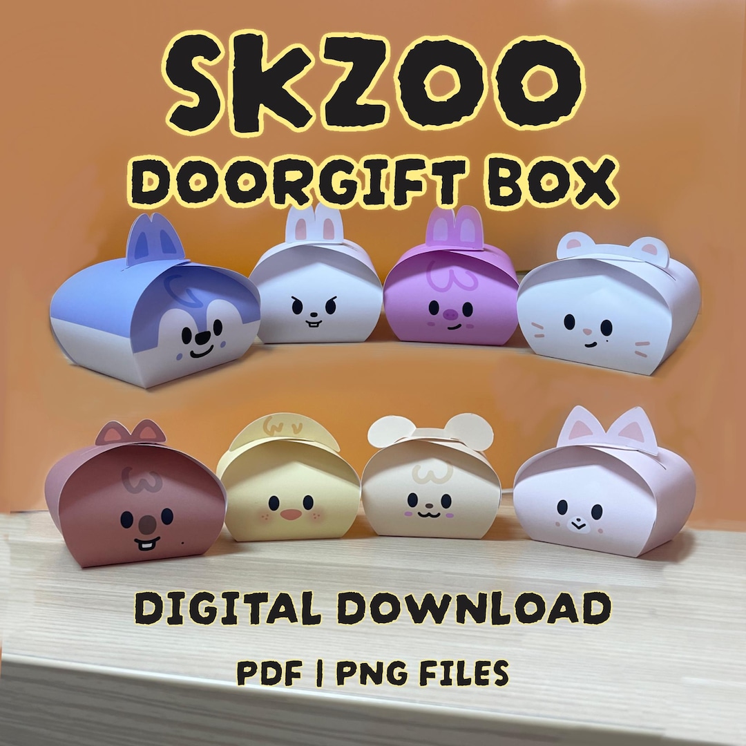 Stray Kids SKZOO Doorgift Box Printable Digital Download | PNG PDF