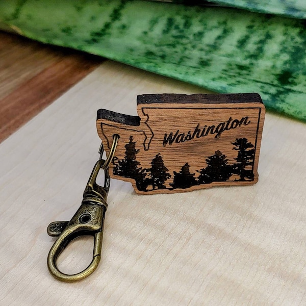 Washington Forest Keychain | Washington State Keychain | PNW Keychain