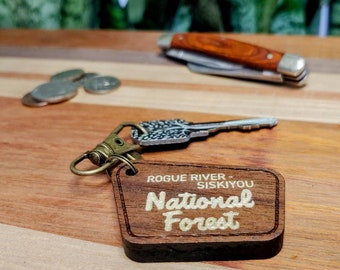 Rogue River - Siskiyou National Forest Sign Keychain