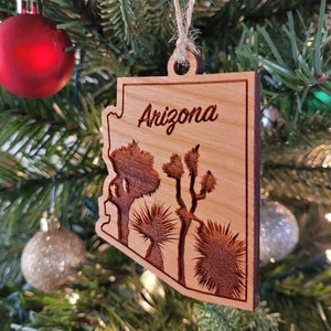 Arizona Ornament State Shape | AZ Ornament | Arizona State Outline | Arizona Desert Cactus Ornament