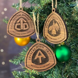 Triple Crown, National Scenic Trail Ornament Set 15% OFF INDIVIDUAL VALUE | Appalachian Trail, Pacific Crest Trail, Continental Divide Trail