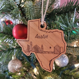 Austin, Texas Ornament | Austin, TX Skyline Cityscape | Austin Ornament Gift | Texas State Ornament Austin Skyline | Austin Cityscape