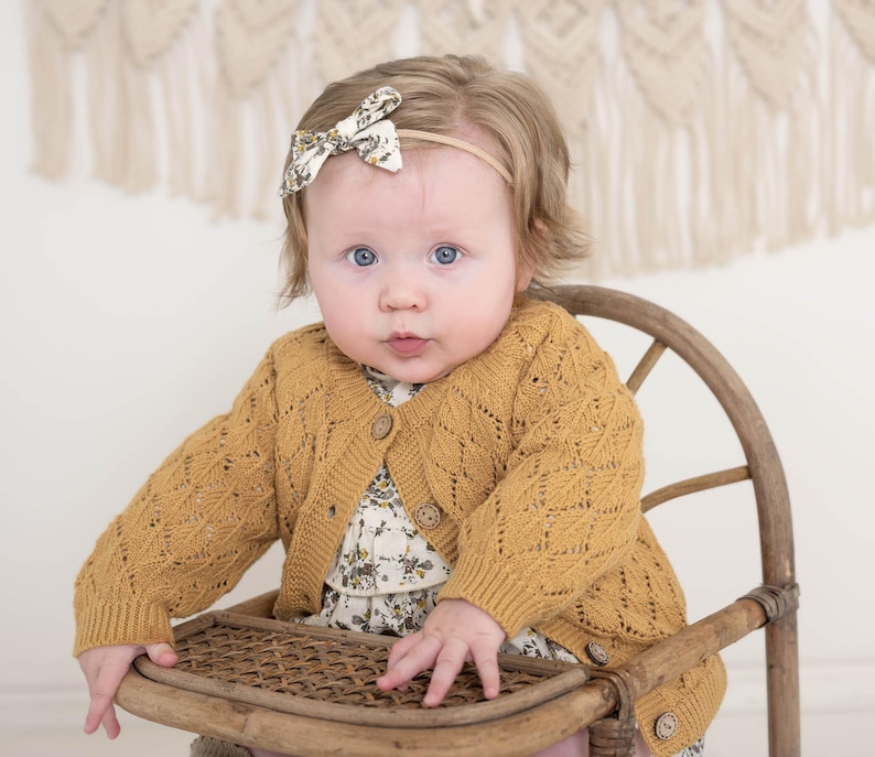 Baby Girl Cotton Floral Jumper Romper with Bow | OPTIONS| Jennifer VINTAGE Floral image 5
