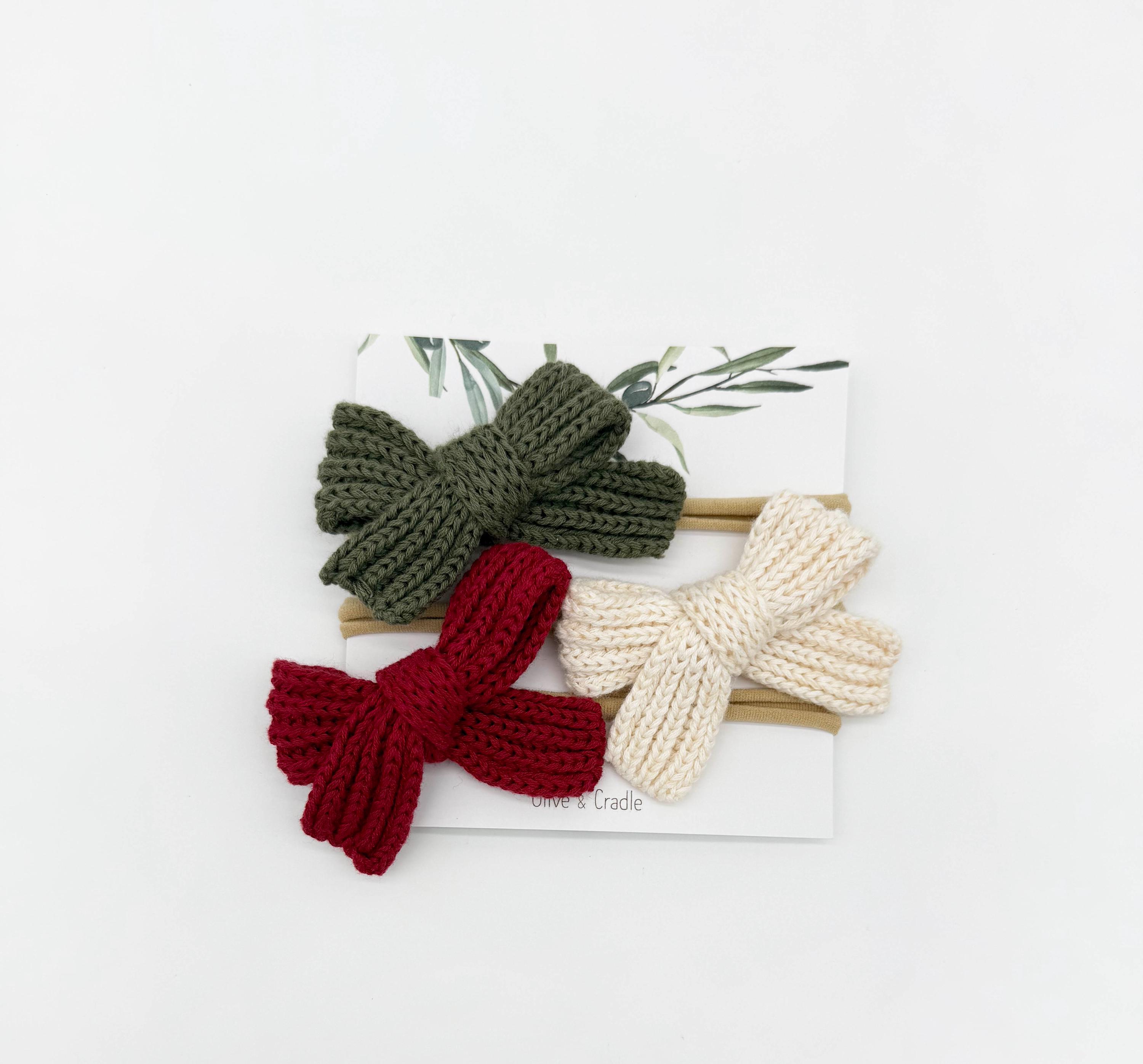 Chunky Knit Headband Bow - Etsy