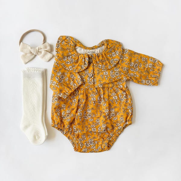 Blended Romper For New Born Baby In Yellow Color main image 0