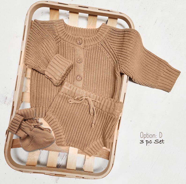 Newborn 3-Piece Knit Set in Chamomile