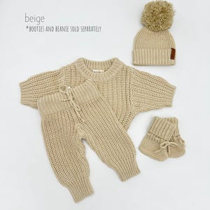 Baby Kids knitted outfit | Chunky Knit Sweater + Pants | 2pc SET image 6