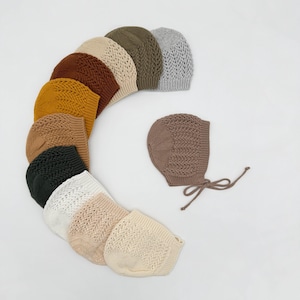 Knit baby bonnet| cotton crotchet look hat | Jordan knitted