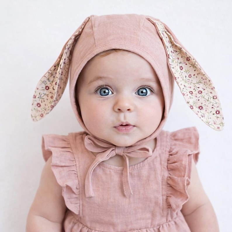 Bunny Ears Hat Bonnet| Baby Kids Linen Floral |spring Easter Hat - Etsy