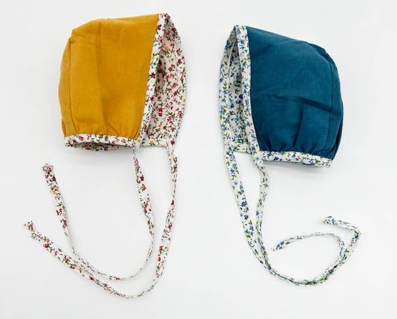 Baby Girl Reversible Bonnet: Spring Floral Easter Hat