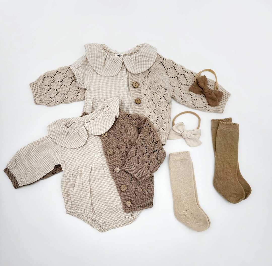 Marco Gingham Romper (Oat) main image 1