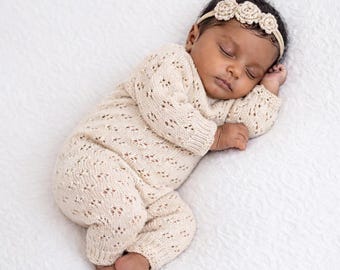 Baby Knit Jumpsuit Bodysuit Delicate knitted Outfit | Grace