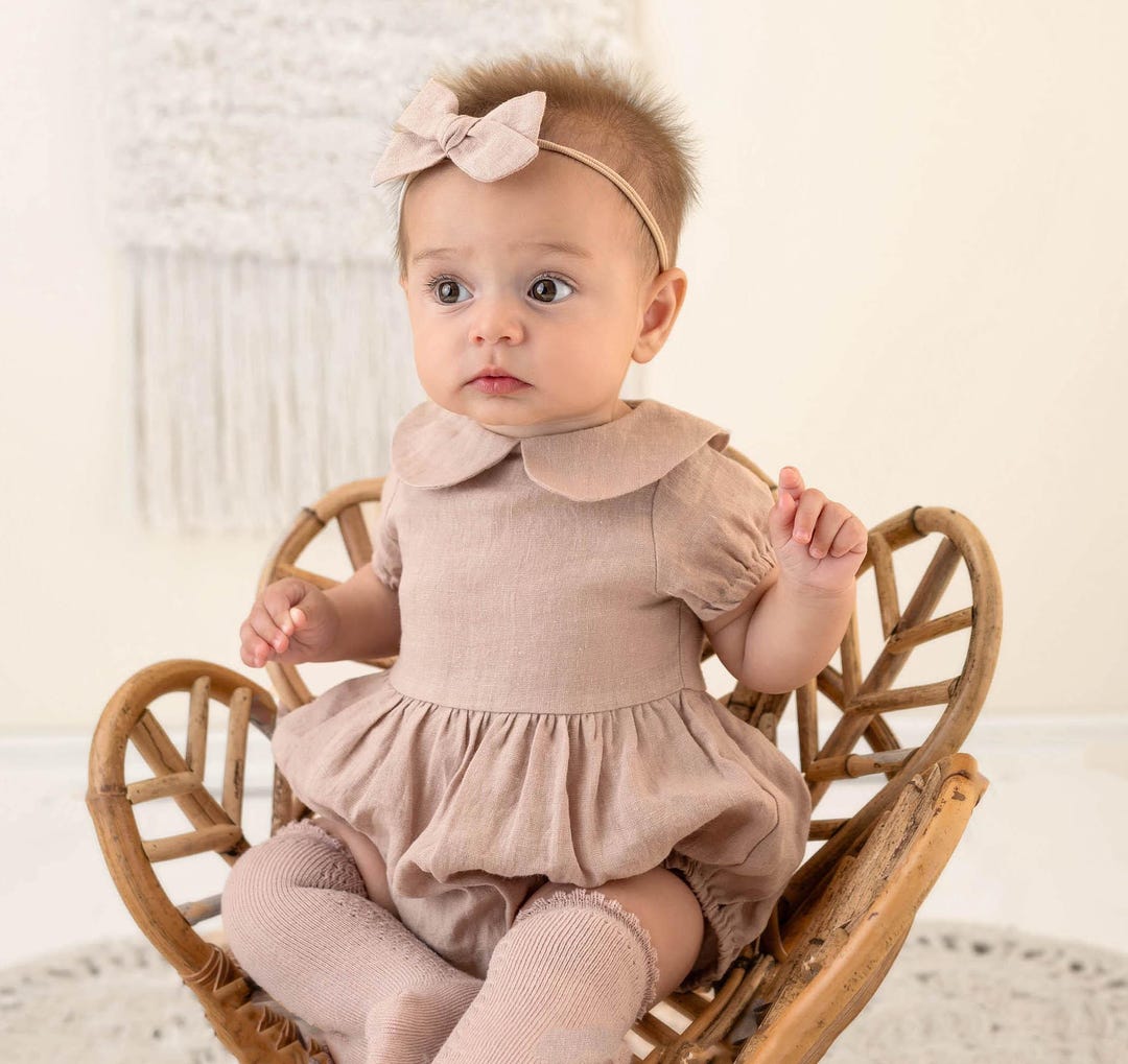 Gender Neutral Peter-Pan Collar Bubble Romper