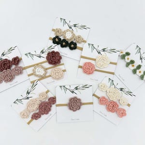 Handmade Crochet Flower Baby Headband: Single or Triple Flower