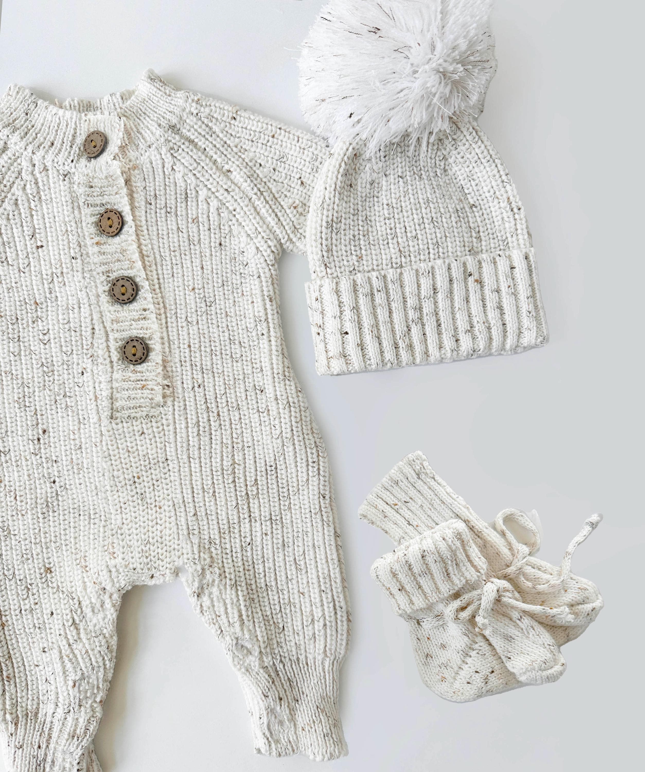 Deux Par Deux Baby Knit Jumpsuit, Oatmeal