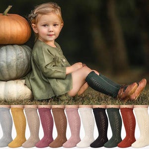 Cotton Blend Baby Knee High Socks: Spring Romper, French Style