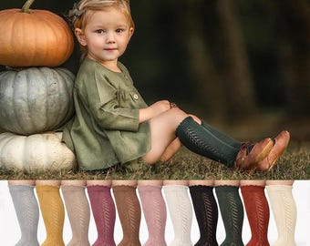 Cotton Blend Baby Knee High Socks: Spring Romper, French Style