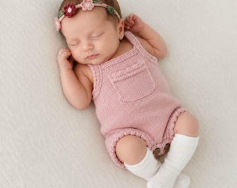 Baby Girl Cotton Knitted Romper Spring 3pc Set |  Briar