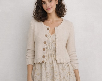 Sophia Knit Sweater | Cotton cardigan Sophia