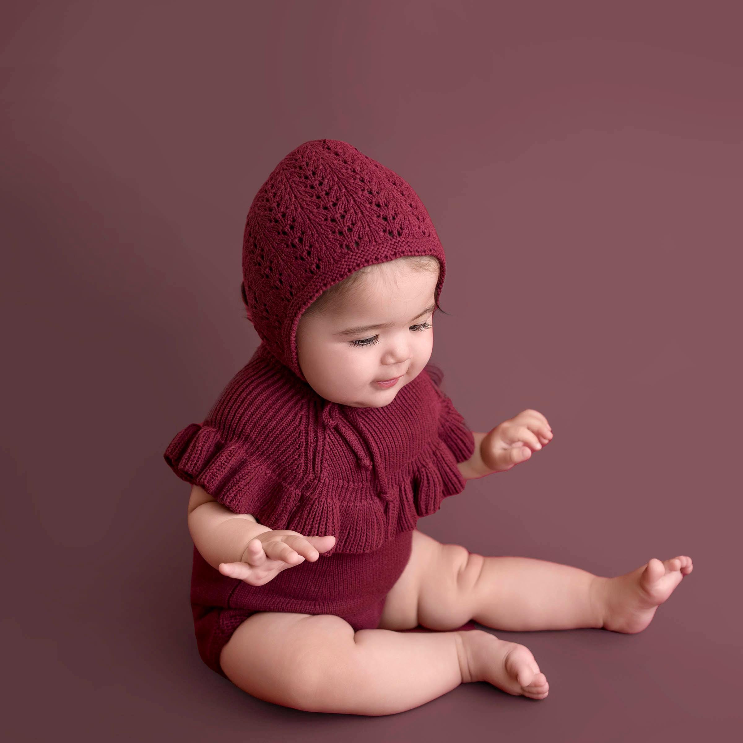 newborn burgundy dress Maroon Corduroy Short Sleeve Dress - Baby & Toddler main image 0