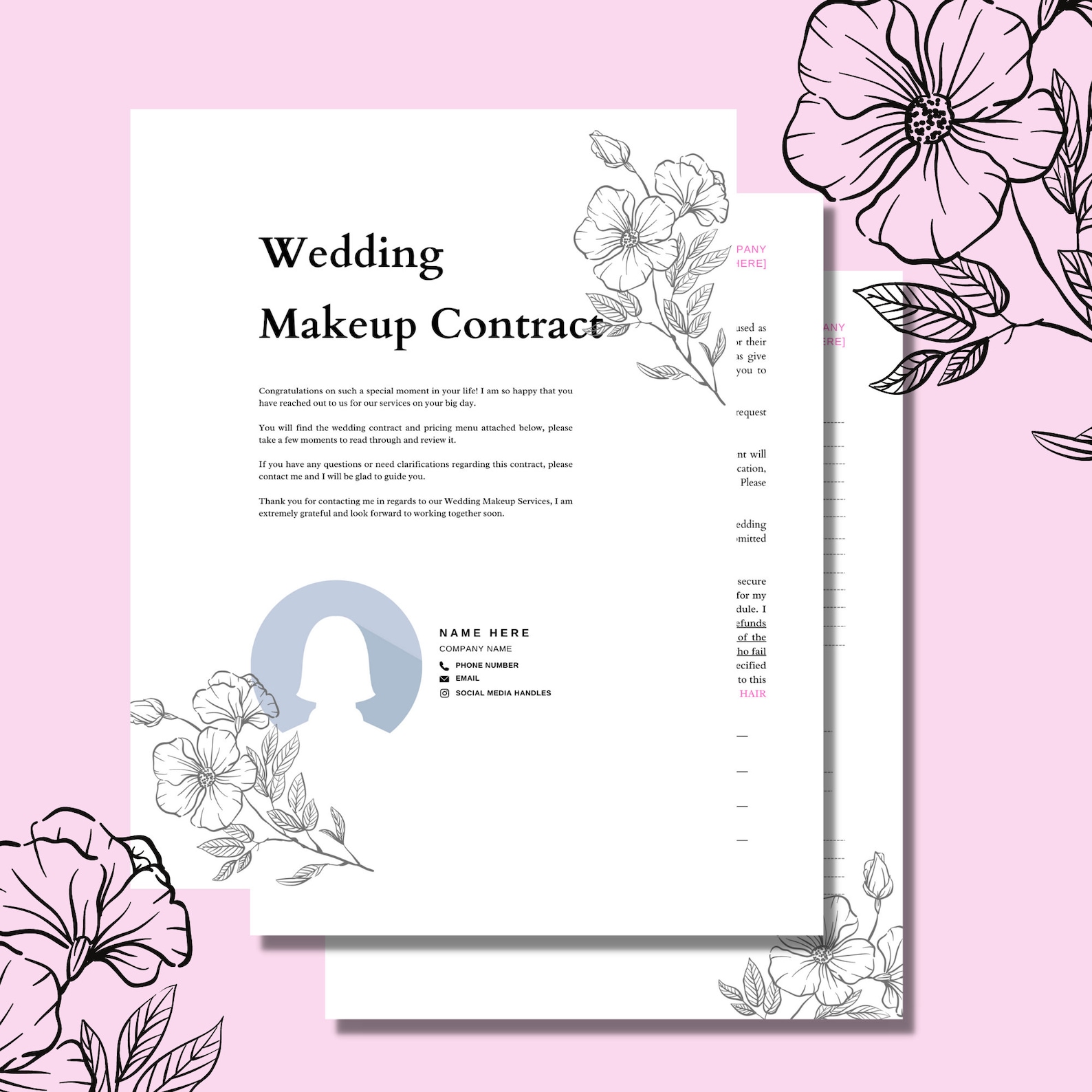 Bridal Makeup Artist Contract, Wedding Makeup Booking Template