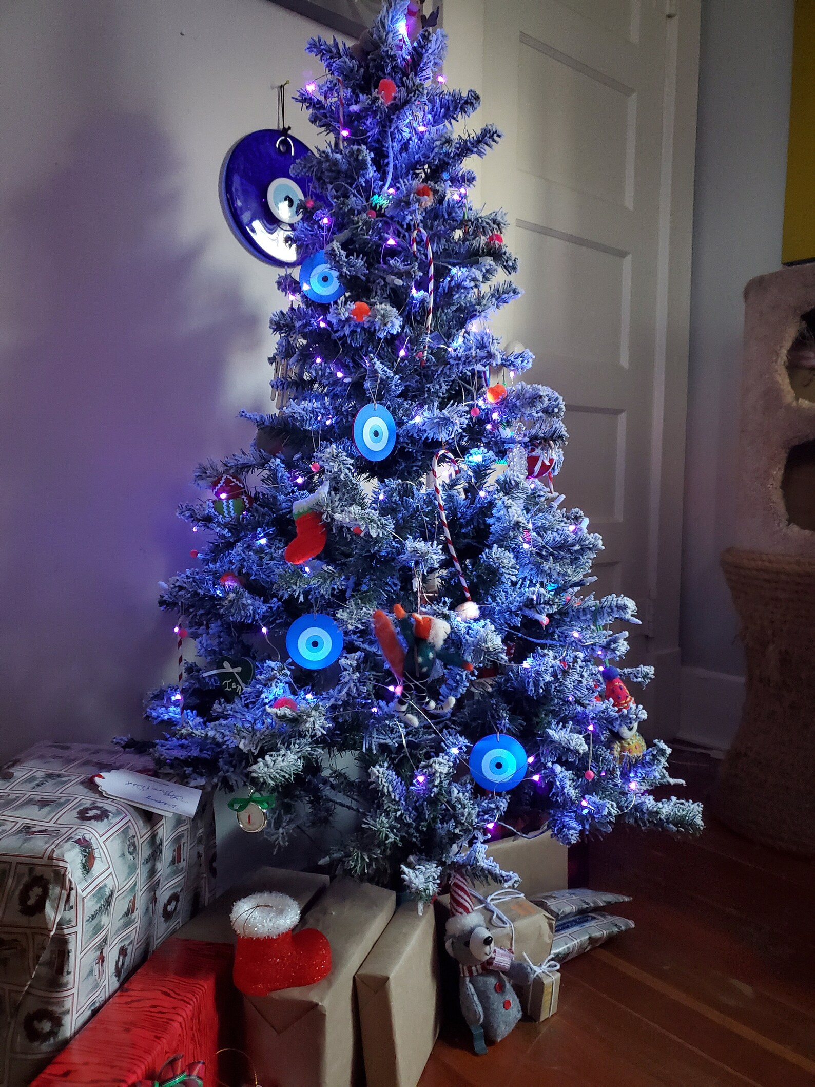 Evil Eye Black Light Christmas Ornaments Hand Painted Etsy