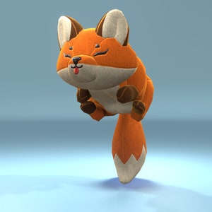 3D Fox Plush Hat Accessory for Virtual Avatars - VRChat Ready