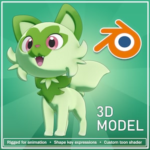 Modelo 3D de Grass Cat - Preparado para animación