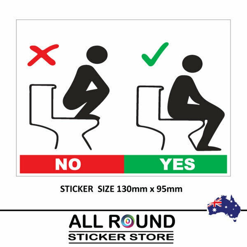 Do not stand on toilet seat sticker decal safety sign image 1