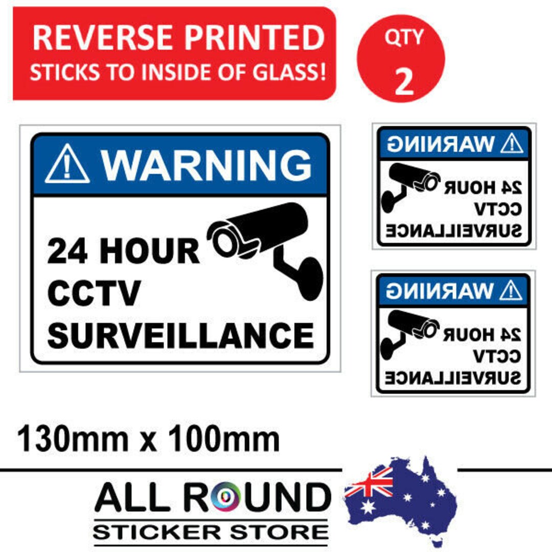 Warning Cctv Security Surveillance Camera Sticker Sign 130mm X - Etsy ...