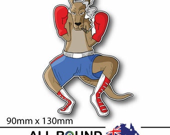 Funny boxing kangaroo  bumper sticker for car , laptop, fridge, window, toolbox,